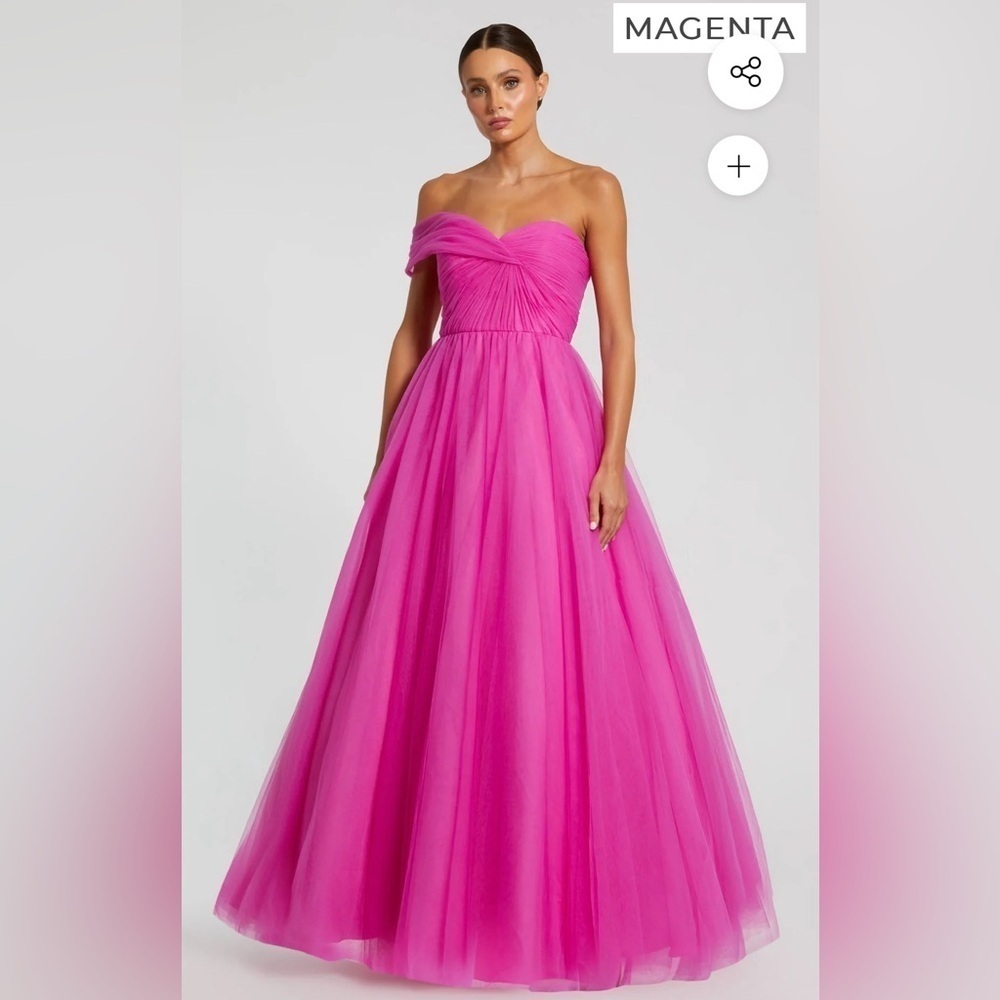 Mac Duggal 68713 NWT One Side Off the Shoulder Bustier Ball Gown